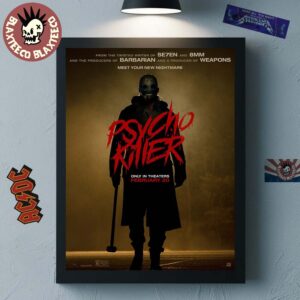 Psycho Killer New Poster Serial Killer Horror Film Only In Theaters February 20 2026 Home Decor Poster Canvas