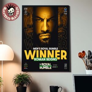 Roman Reigns WWE Men’s Royal Rumble Winner Royal Rumble Riyadh 2026 Poster Canvas