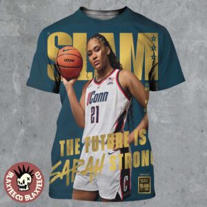 SLAM 260 Sarah Strong Uconn Huskies The Future Is Sarah Strong Rising Star Magazine Cover Gold Metal Edition All Over Print Shirt