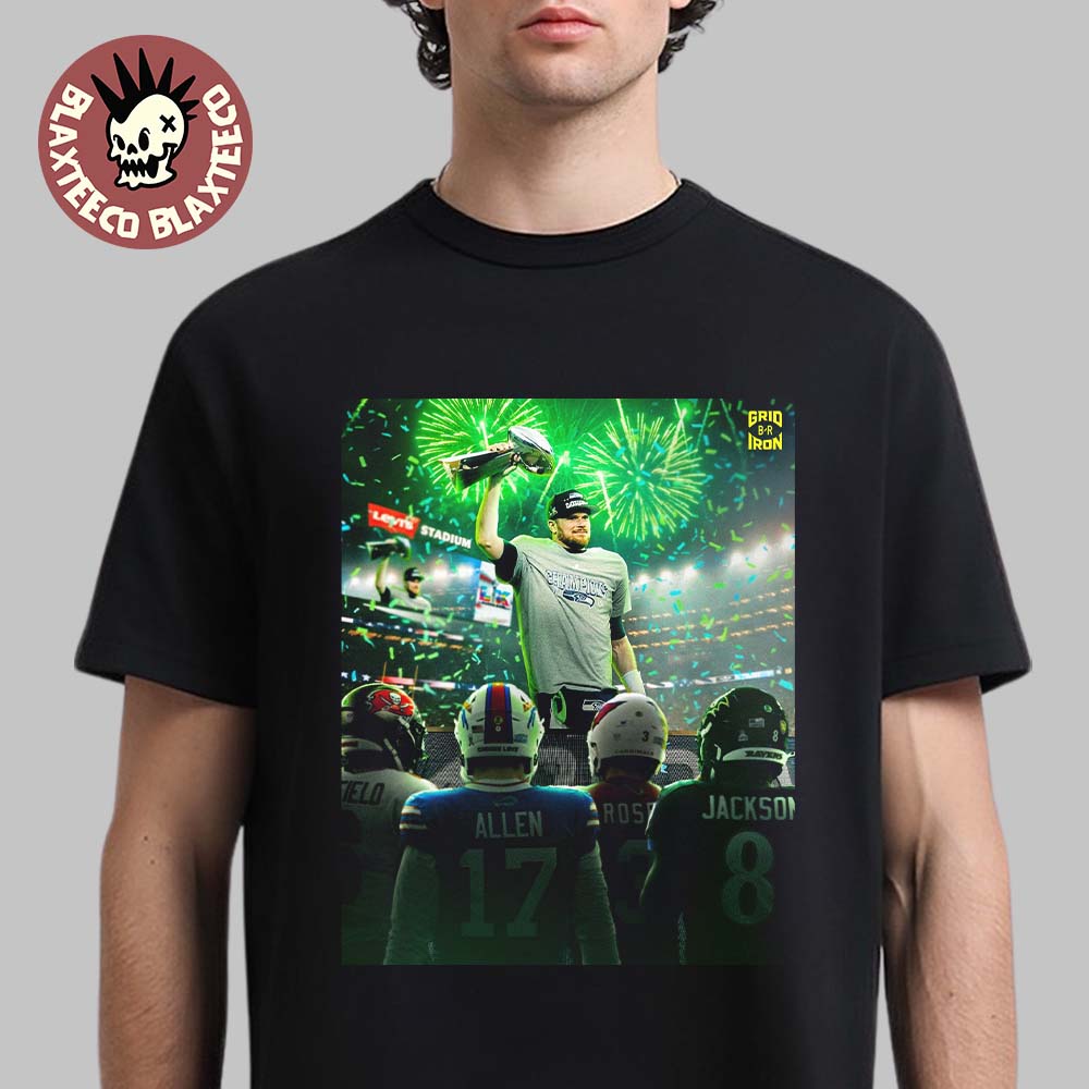 Sam Darnold First QB From His Stacked Draft Class To Win The Super Bowl 2026 Super Bowl LX Champions T-Shirt Sam Darnold First QB From His Stacked Draft Class To Win The Super Bowl 2026 Super Bowl LX Champions T-Shirt