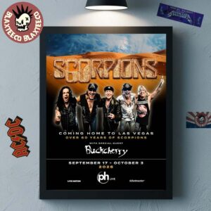 Scorpions Return To PH Live At Planet Hollywood Las Vegas Coming Home World Tour On September 17 – October 3 2026 Poster Canvas