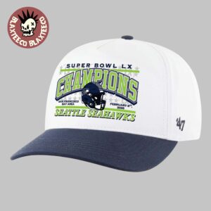 Seattle Seahawks ’47 Super Bowl LX Champions Helmet Vintage Style Hitch Adjustable Two Tone Hat Cap Snapback