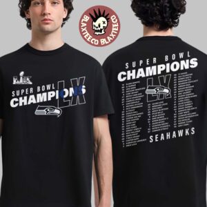 Seattle Seahawks Fanatics Super Bowl LX Champions Best Teammates Roster Two Sided T-Shirt