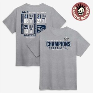 Seattle Seahawks Fanatics Super Bowl LX Champions Big & Tall Counting Points Grey Two Sided T-Shirt