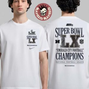 Seattle Seahawks Nike Super Bowl LX Champions Emerald City NFL Long Ball Two Sided T-Shirt