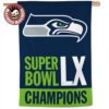 Seattle Seahawks Are Super Bowl LX Champions 2026 Double Sided Garden House Flag