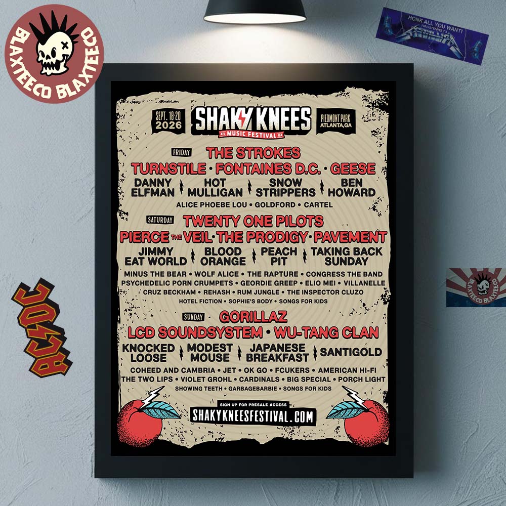 Shaky Knees Music Festival 2026 Full Lineup Poster At Piedmont Park Atlanta GA On September 13-20 2026 Poster Canvas Shaky Knees Music Festival 2026 Full Lineup Poster At Piedmont Park Atlanta GA On September 13-20 2026 Poster Canvas