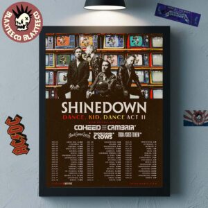 Shinedown Dance Kid Dance Act II 2026 World Tour All Across The US And UK Schedule Dates Decor Poster Canvas