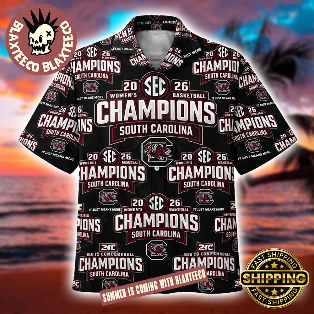 South Carolina Gamecocks Women's Basketball 2026 SEC Regular Season Champions Locker Room Hawaiian Shirt South Carolina Gamecocks Women's Basketball 2026 SEC Regular Season Champions Locker Room Hawaiian Shirt