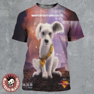 Supergirl First Look At Baby Krypto Poster Watch Out Universe All Over Print Shirt