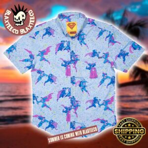 Superman RSVLTS Superman Vs Bizarro Button Short Sleeve Hawaiian Shirt