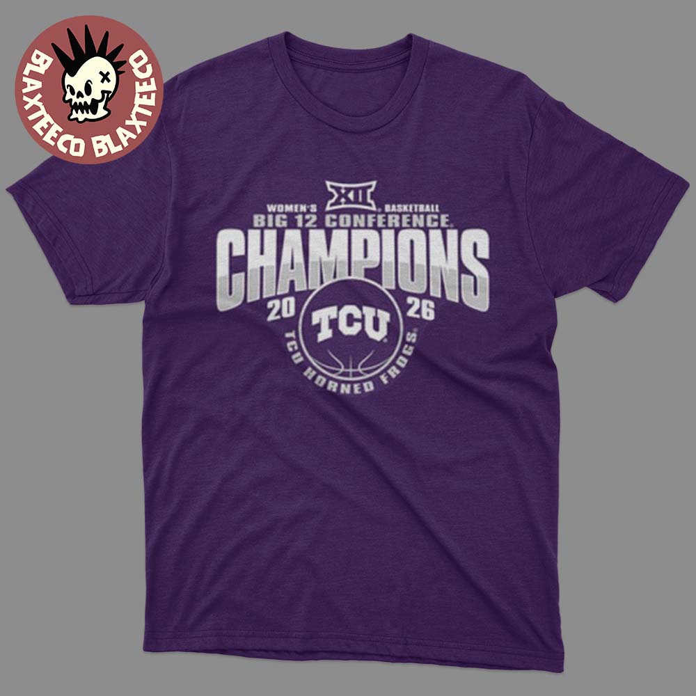 TCU Horned Frogs Women's Basketball 2026 Big 12 Regular Season Champions Locker Room Purple T-Shirt TCU Horned Frogs Women's Basketball 2026 Big 12 Regular Season Champions Locker Room Purple T-Shirt