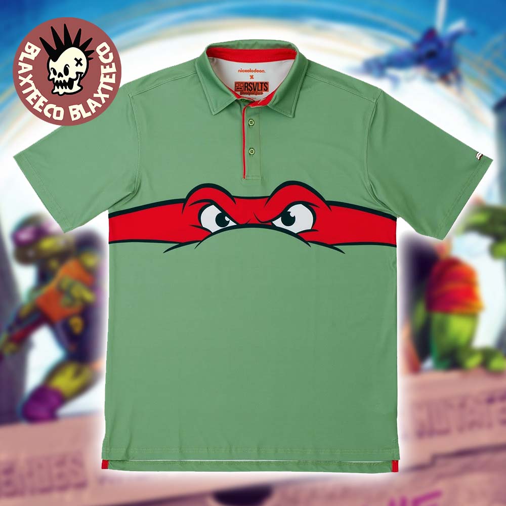 Teenage Mutant Ninja Turtles RSVLTS Raphael Eyes Polo Shirt Teenage Mutant Ninja Turtles RSVLTS Raphael Eyes Polo Shirt