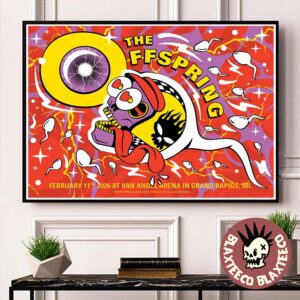 The Offspring Grand Rapids Michigan 2026 Tonight Show Poster At Van Andel Arena On February 11 2026 Skull Sperm Art Poster Canvas