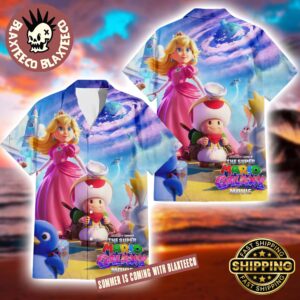 The Super Mario Galaxy Movie Princess Peach And Toad Characters Poster In Theaters On April 1 2026 Hawaiian Shirt