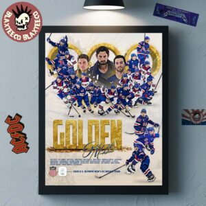 USA Men’s Olympic Hockey Team 2026 Winter Olympic Gold Medal Champions Home Decor Poster Canvas