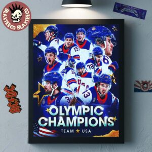 USA Men’s Olympic Hockey Team Winter Olympic Milano Cortina 2026 Gold Medal Champions Home Decor Poster Canvas