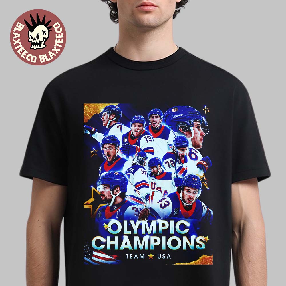 USA Men's Olympic Hockey Team Winter Olympic Milano Cortina 2026 Gold Medal Champions T-Shirt USA Men's Olympic Hockey Team Winter Olympic Milano Cortina 2026 Gold Medal Champions T-Shirt