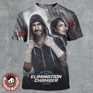 WWE Elimination Chamber 2026 Chicago CM Punk And AJ Lee Event Poster All Over Print Shirt