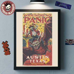 Widespread Panic Austin Texas 2026 Event Poster At Moody Center On February 14 And 15 2026 Bat Bowboy Art Home Decor Poster Canvas