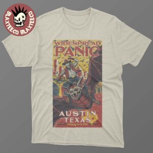 Widespread Panic Austin Texas 2026 Event Poster At Moody Center On February 14 And 15 2026 Bat Cowboy Art T-Shirt