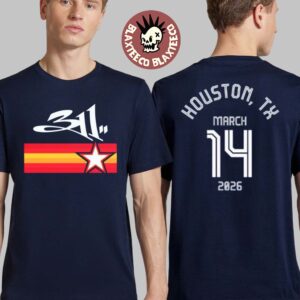 311 Houston Texas 2026 Event Merch Tee Moon to Mars Festival On March 14 2026 Orange Texas Flag T-Shirt