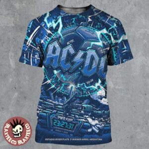 ACDC PWR Up Buenos Aires Argentina 2026 Venue Poster At Estadio River Plate On March 23 2026 All Over Print Shirt