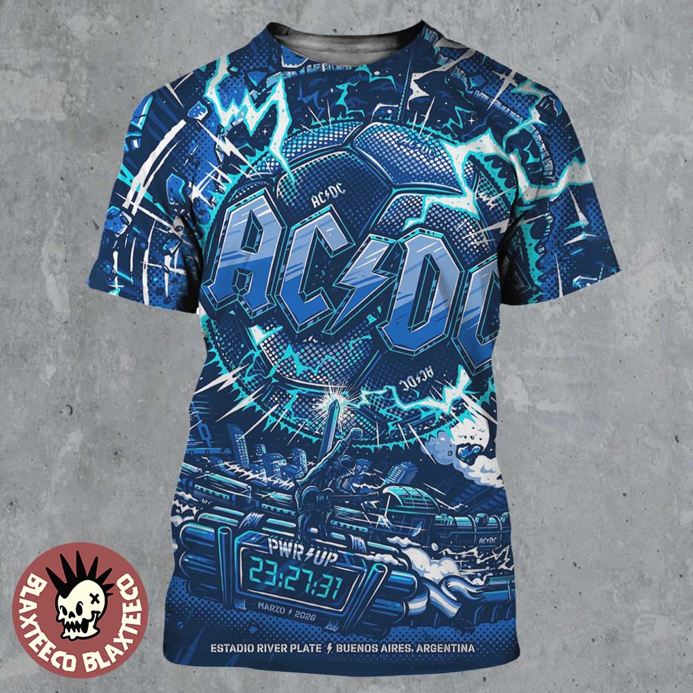 ACDC PWR Up Buenos Aires Argentina 2026 Venue Poster At Estadio River Plate On March 23 2026 All Over Print Shirt ACDC PWR Up Buenos Aires Argentina 2026 Venue Poster At Estadio River Plate On March 23 2026 All Over Print Shirt