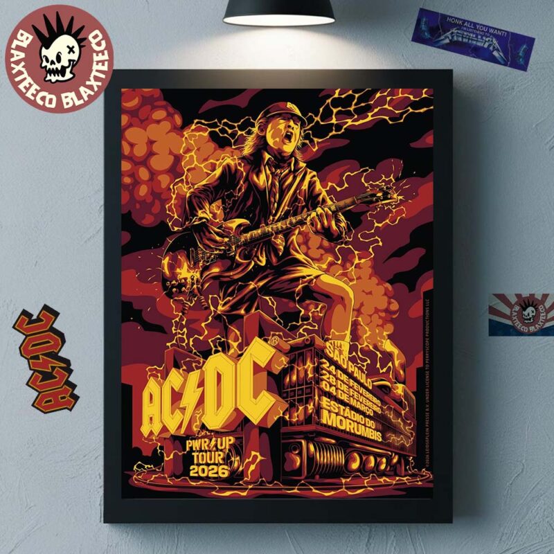 ACDC PWR Up Tour 2026 Sao Paulo Brazil Venue Poster At Estadio Do ...