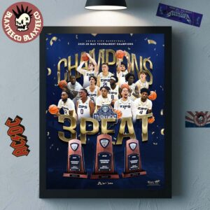 Akron Zips Men’s Basketball 2025 2026 MAC Tournament Champions 3 Peat In A Row Home Decor Poster Canvas