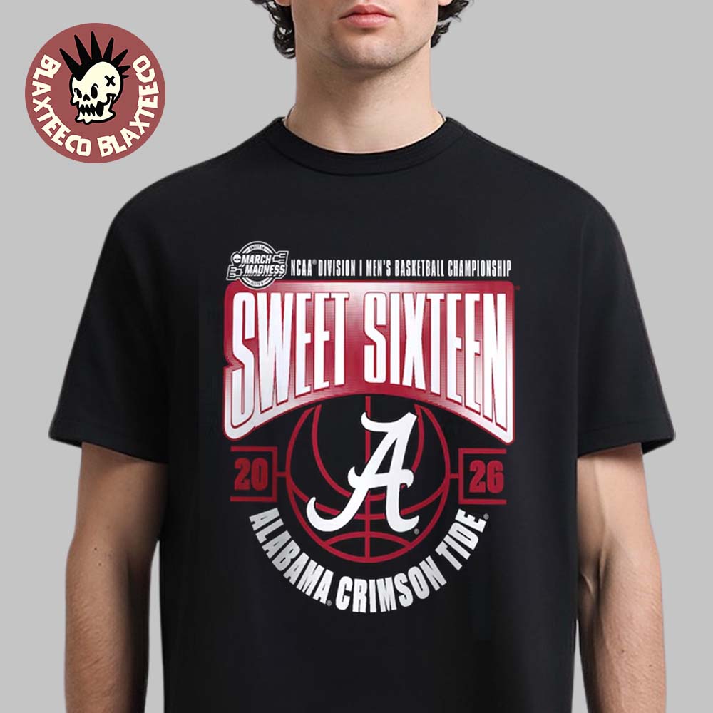 Alabama Crimson Tide 2026 NCAA Men's Basketball Tournament March Madness Sweet 16 T-Shirt Alabama Crimson Tide 2026 NCAA Men's Basketball Tournament March Madness Sweet 16 T-Shirt