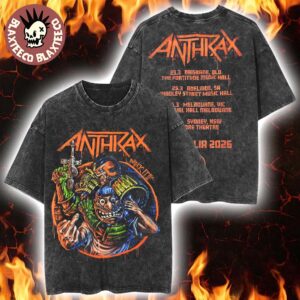 Anthrax Australia 2026 Tour Merch Tee The Not Man And Robocop Drokk It With Dates Back Vintage Washed Tee