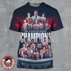 Arizona Wildcats Men’s Basketball 2026 Big 12 Conference Regular Season Champions All Over Print Shirt