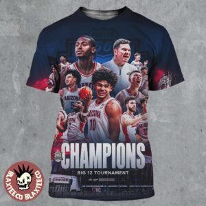 Arizona Wildcats Men’s Basketball 2026 Big 12 Tournament Champions All Over Print Shirt