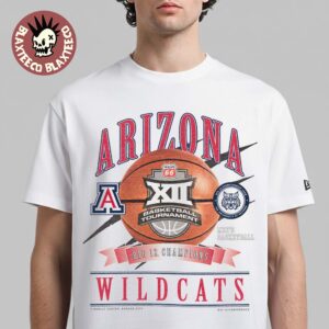 Arizona Wildcats Men’s Basketball Philips 66 2026 Big 12 Tournament Champions New Era Locker Room T-Shirt