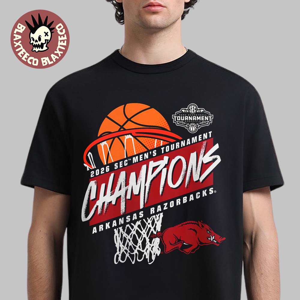 Arkansas Razorbacks 2026 SEC Men's Basketball Tournament Champions T-Shirt Arkansas Razorbacks 2026 SEC Men's Basketball Tournament Champions T-Shirt