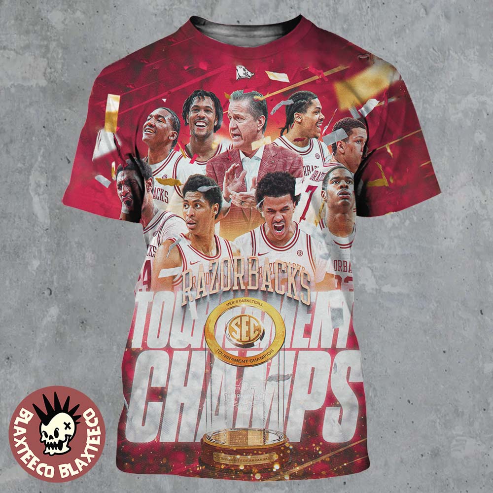 Arkansas Razorbacks Men's Basketball 2026 SEC Tournament Champions All Over Print Shirt Arkansas Razorbacks Men's Basketball 2026 SEC Tournament Champions All Over Print Shirt