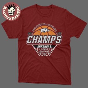 Arkansas Razorbacks Men’s Basketball 2026 SEC Tournament Champions Locker Room Cardinal Red T-Shirt