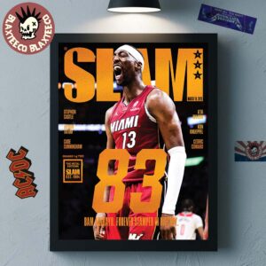 Bam Adebayo Miami Heat On The Cover Of SLAM 261 83 Points Forever Stamped In History Orange Metal Edition Decor Poster Canvas