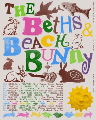 Beach Bunny X The Beths 2026 North America Tour Schedule Dates
