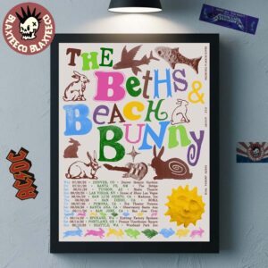 Beach Bunny X The Beths 2026 North America Tour Schedule Dates Home Decor Poster Canvas