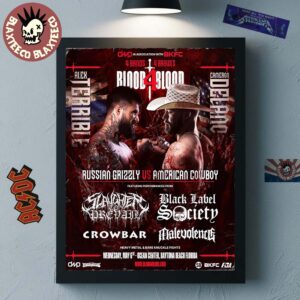 Blood4Blood Concert 4 Band 4 Brawls 2026 Russian Grizzly Vs American Cowboy Alex Terrible Vs Cameron Delano Poster Canvas