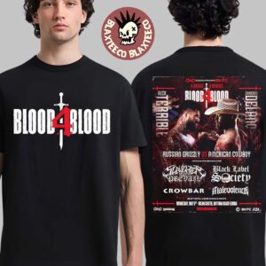 Blood4Blood Concert 4 Band 4 Brawls 2026 Russian Grizzly Vs American Cowboy Alex Terrible Vs Cameron Delano Two Sided T-Shirt