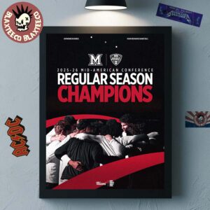 Celebrate Miami RedHawks Men’s Basketball 2026 MAC Regular Season Champions Decor Poster Canvas