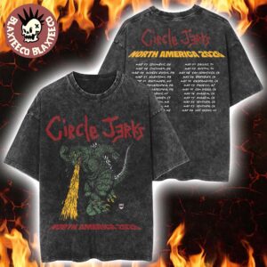 Circle Jerks North America Tour 2026 Merch Tee Godzilla Art Vintage Washed Tee