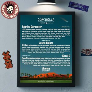 Coachella 2026 Indio California Lineup Poster At Empire Polo Club On April 10-12 And 17-19 2026 Home Decor Poster Canvas