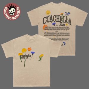 Coachella 2026 Merch In Indio California Pressed Flowers 2026 Lineup T-Shirt
