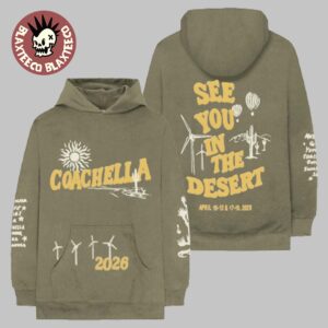 Coachella 2026 Merch See You In The Desert Green Hoodie