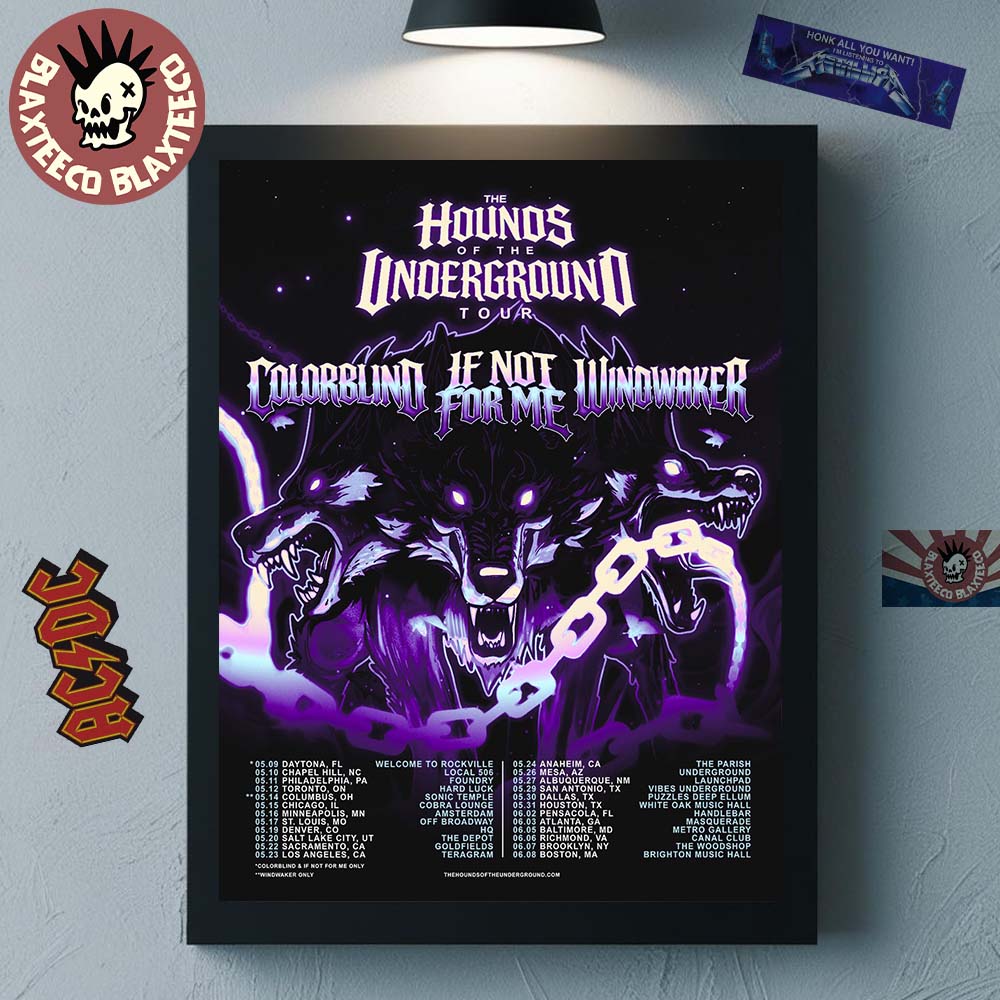 Colorblind Ft If Not For Me And Windwaker The Hounds Of The Underground Tour 2026 Schedule Dates Purple Version Poster Canvas Colorblind Ft If Not For Me And Windwaker The Hounds Of The Underground Tour 2026 Schedule Dates Purple Version Poster Canvas