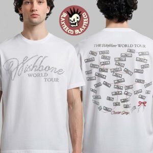 Conan Gray Wishbone World Tour Merch 2026 Tour Map Dates White T-Shirt